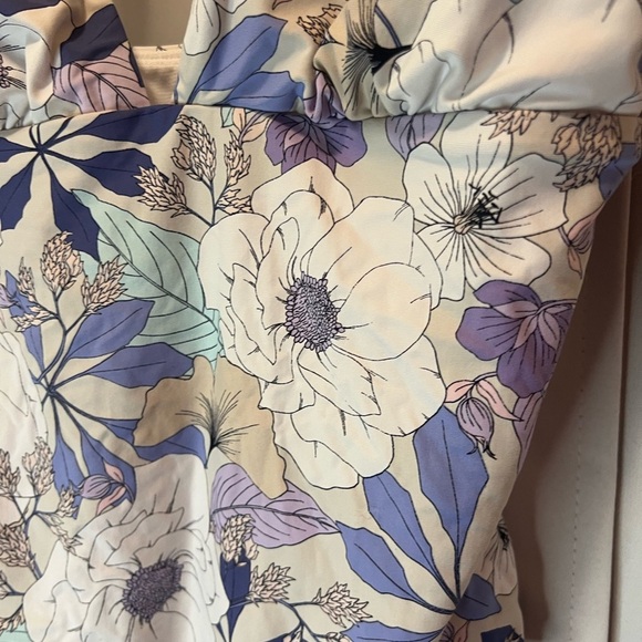 Elegant Blue and Purple One Piece with Ruffled Straps - Picture 2 of 5